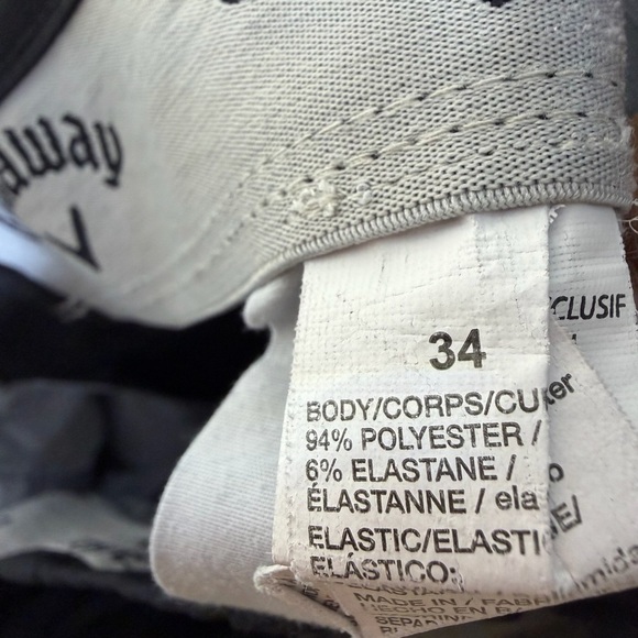 Callaway Men’s Golf Shorts Size 34 Navy Blue Stretch Performance Fabric - Picture 9 of 9